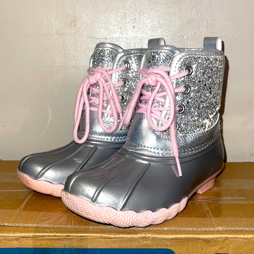 Glitter Lace Up Duck Boot